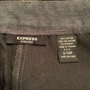 Express stretch charcoal gray cuffed boot cut staple office career pant thumbnail 6
