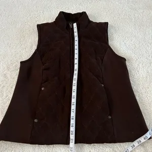 Womens Small Brown Vest Suede Soft Preppy Granola Girl Tomato Gorpcore thumbnail 4
