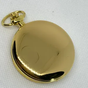 JOY & IMAN Pocket Watch Quartz analog Gold Tone black dial size 46mm running thumbnail 3