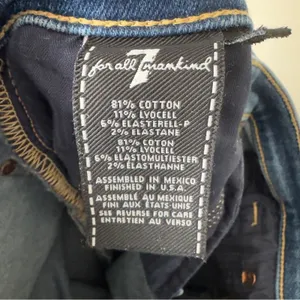 7 For All Mankind High Waist Slim Kick Jeans Dark Blue Wash Flare Jean denim EUC thumbnail 12