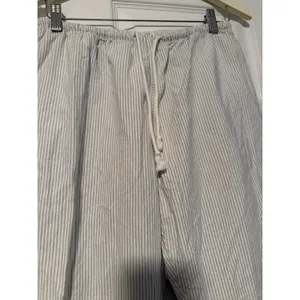 John Galt Pants Brandy Melville Green White Stripes Fisherman Copenhagen Coastal thumbnail 3