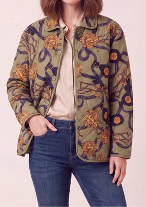 Vintage Nicole Summers Pure Silk Quilted Jacket Equestrian Hunt Padded Barn Coat thumbnail 1