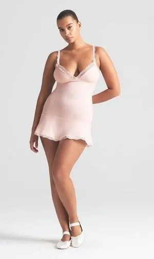 Skims cotton la e slip dress in Color PRIMROSE thumbnail 1