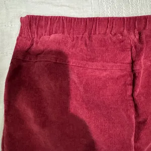 Self-E Womens Burgundy Corduroy 26x28 Flare Wide‎ Leg Pants Elastic Waist Size M thumbnail 6
