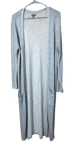 Aerie Gray Long Line Open‎ Front Cardigan Size M thumbnail 1