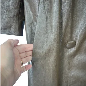 VINTAGE 60's-70's Women's M Penny Lane Fur Collar Leather Trench Coat Jacket thumbnail 5