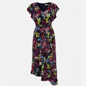 Phase Eight Sheldon Floral Ruffle Asymmetrical Midi Dress Size 2 NWT thumbnail 3