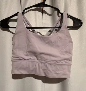 Lululemon Energy Longline Sports Bra Pink Lilac Strappy Back Size 6 thumbnail 1