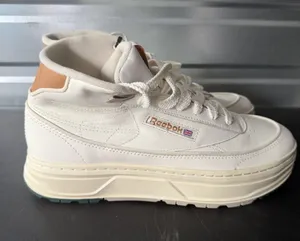 Reebok Club C Form Hi Sneakers Women's US 10 White Leather Shoes High Top B-1 thumbnail 1