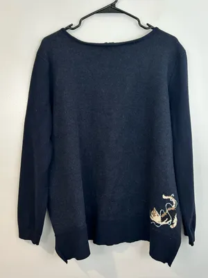 Astrologie Dark Navy Blue Cat/Kitten with Yarn Pullover Sweater Size XXL thumbnail 9