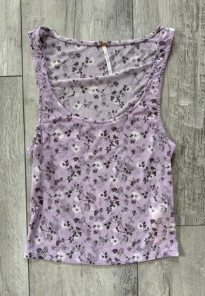 Free People Y2K Coquette Twosie for One Mesh Lilac Ditsy Floral Combo Tank small thumbnail 1