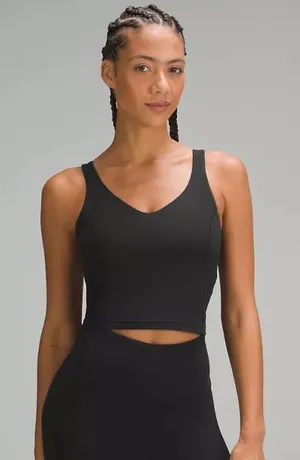lululemon athletica Black V-Neck Cropped Tank Top thumbnail 1