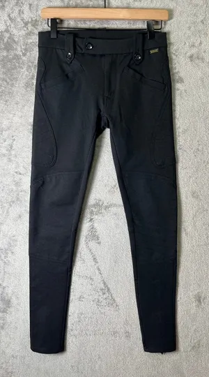 POLO Ralph Lauren Black Moto Riding Pants‎ Women's Size 2 Skinny Stretch Zip thumbnail 1