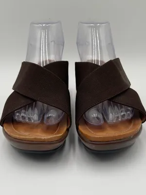 Dansko Ava Brown stretch Fabric Wedge Sandals Slip On Women's Size 38 US 7.5-8 thumbnail 5