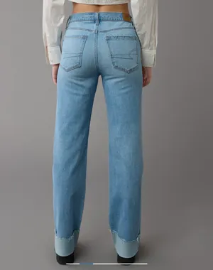 American Eagle Outfitters High-Waisted Stovepipe Cuffed Jeans thumbnail 3