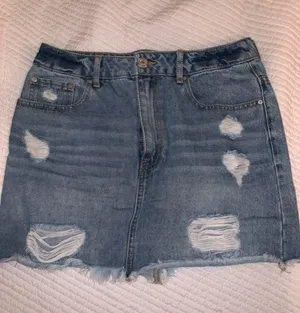 Forever 21 Distressed Denim Skirt thumbnail 2