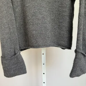 by Anthropologie Relaxed Boho Slouchy‎ Raw Hem Cuff Pullover Sweater M Gray thumbnail 4