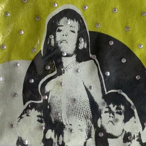 NWT DAYDREAMER The Cut Rhinestones Reverse‎ GF Tee in Sour Apple Green thumbnail 6