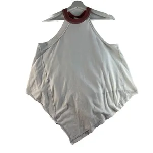 We The Free People Small Twin Peaks Tank Top White Anthropologie‎ Raw Edge Relax thumbnail 3