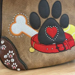 Dog Paw Print Handbag Crossbody Purse Shoulder Bag Western Style Pet Animal thumbnail 2