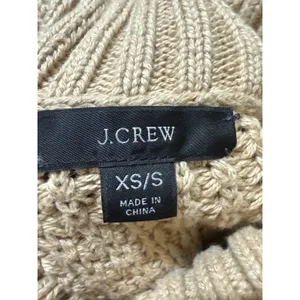 J.Crew Women’s Size XS Cozy Knit Turtleneck Poncho Sweater 100% Cotton Camel thumbnail 12