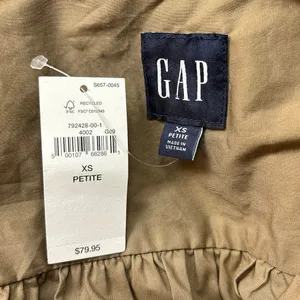 Gap NWT $80 Khaki Tiered Puff Sleeve Button Front Mini Babydoll Shirt Dress XSP thumbnail 9