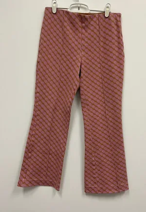 Anthropologie Maeve "The Margot" Pink and Rust Knit Flare Trousers size Small thumbnail 1