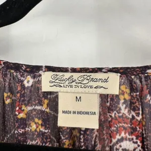 Lucky Brand Womens Paisley Sheer Split Neck Long Sleeve Blouse Multicolor Medium thumbnail 3