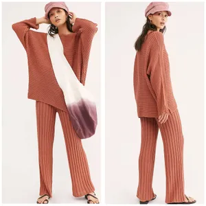 Free People Beach Imogene Oversized Knit Tunic‎ Sweater Top Size Medium Salmon thumbnail 12