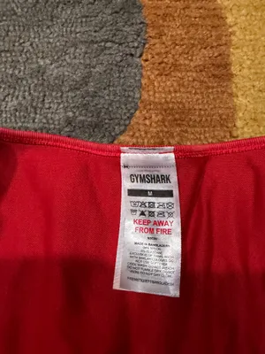 Gymshark Gains Seamless Washed Crop Top Carmine Red Women’s Size Medium thumbnail 2