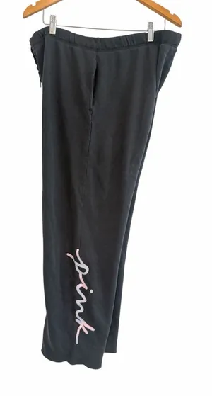 PINK Victoria's Secret Black Wide Leg Jogger thumbnail 1