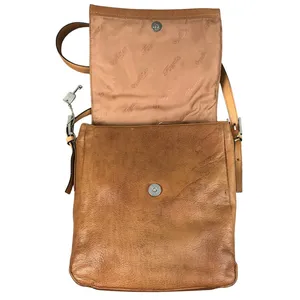 FOSSIL Classic VTG Leather Messenger Crossbody Shoulder Bag Brown Timeless Boho thumbnail 4