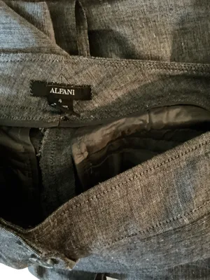 Alfani Grey Linen Blend Wide Leg Dress Pants Slacks Grey Melange Size 4 thumbnail 3