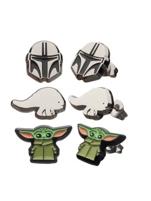Disney Star Wars The Mandalorian Helmet, Grogu, Blurrg 3 Pair Earring Set NEW thumbnail 2