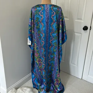 Winlar Blue Purple Floral Kaftan thumbnail 3