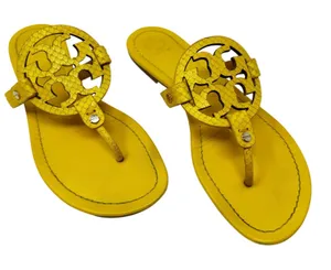 TORY BURCH Black Patent Leather Miller Classic Designer Logo Sandals Size 9 thumbnail 1