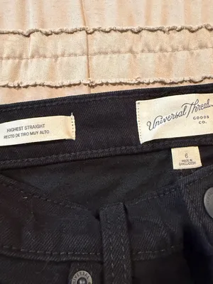 Universal Threads Highest Rise Straight Denim Jeans Black 6 NWT Stretch thumbnail 5