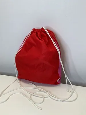 Jansport Red & Pink Vintage Drawstring Bag, Used thumbnail 2