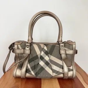 Pre-Owned Burberry Satchel Shimmer Nova‎ Check Canvas thumbnail 1