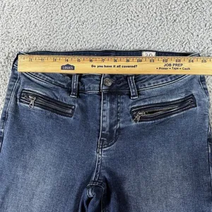 Free People We The Free Skinny Jeans 30x25.5 Moto indie Boho Ankle Zip Rock Edgy thumbnail 3