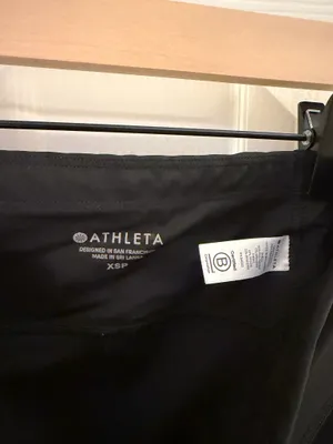 Athleta Black Mid Rise Velocity Laser Cut Capri Leggings XSP thumbnail 6