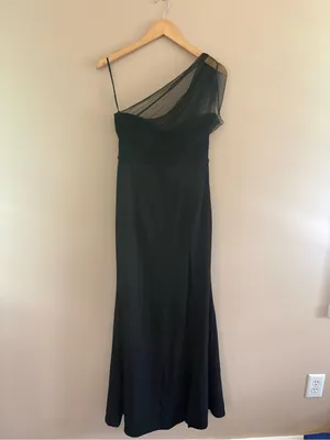 Lulus Brayla Black One-Shoulder Mermaid Maxi Dress Size Medium Formal Wedding thumbnail 5