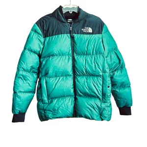 The North Face Nordic 700 fill goose down green puffer jacket no hood men’s szM thumbnail 4
