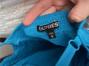 Express Bright Blue Spaghetti-Strap Mini Dress thumbnail 5