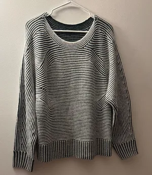 DAVI & DANI Black and White Striped Sweater thumbnail 1