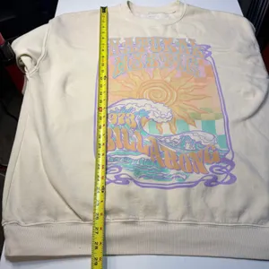 Billabong Sweatshirt Size Medium Cream Natural Mystic Graphic‎ Pullover thumbnail 5