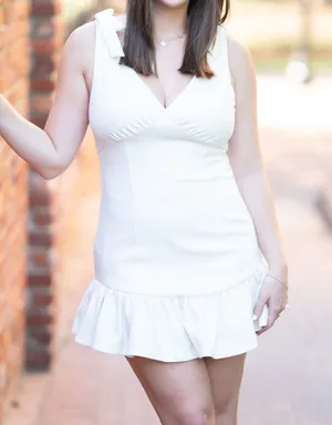 Likely White Mini Dress Harlow Ruffle thumbnail 1