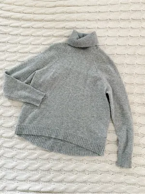 J. Crew Light Gray wool blend Turtleneck Sweater thumbnail 2