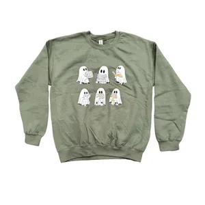 Book Reading Ghost Sweatshirt in Green, Size M​​​​​ thumbnail 2