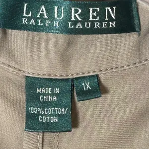 Lauren‎ Ralph Lauren Khaki Tan 100% Cotton 3-Button Blazer Jacket Womens Size 1X thumbnail 4